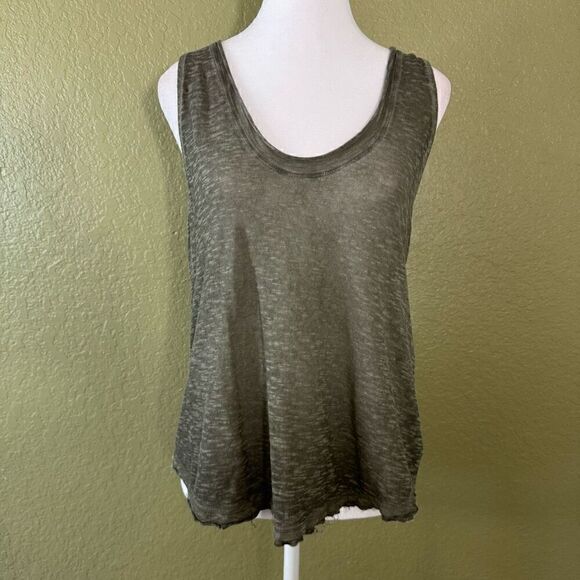 We The Free Women's XS Burnout Tank Top Olive Green Marl Relax Fit Casual Basic - Picture 1 of 6